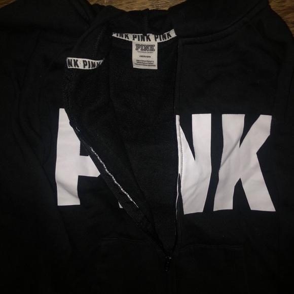 Black PINK VS Zip Up Jacket W/ Hoodie - Picture 3 of 5